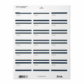 海軍と金ゴールドエレガントな結婚式場 ラベル (フルシート)