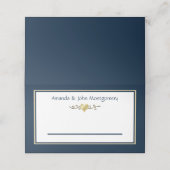 海軍と金ゴールドエレガントな結婚式 プレイスカード (外部開封)