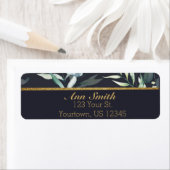 海軍と金ゴールドエレガント差出人住所ラベル ラベル (インサイチュ)