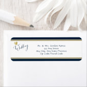 海軍と金ゴールドエレガント差出人住所 ラベル (インサイチュ)