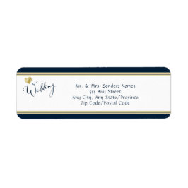 海軍と金ゴールドエレガント差出人住所 ラベル