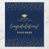 海軍と金ゴールドカスタム卒業祝い ワインラベル (シングルラベル)