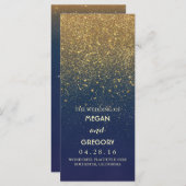 海軍と金ゴールドグリッターヴィンテージ結婚式プログラム プログラム (正面/裏面)