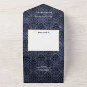 海軍と金ゴールドゴシックフローラ結婚ズ オールインワン招待状 (外側)