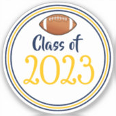 海軍と金ゴールドサッカークラスの卒業式 シール (正面)