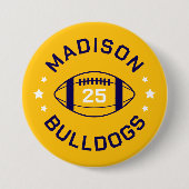 海軍と金ゴールドサッカー選手ジャージー番号 缶バッジ (正面)