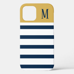 海軍と金ゴールドストライプ iPhone 12ケース
