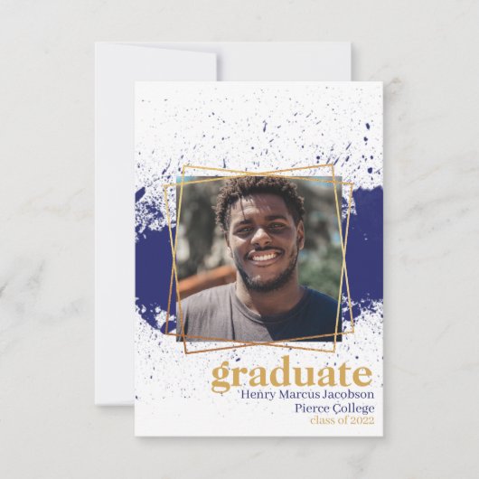 海軍と金ゴールドファンキーのSplat卒業発表 招待状 (正面)