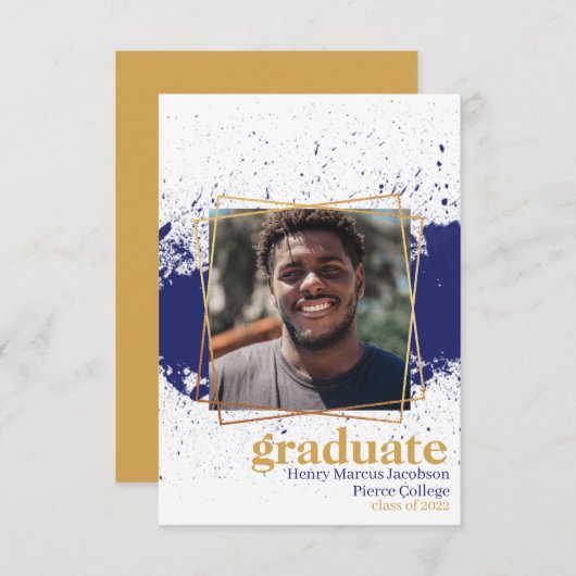 海軍と金ゴールドファンキーのSplat卒業発表 招待状 (正面/裏面)