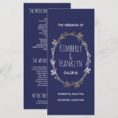 海軍と金ゴールドフローラリース結婚式 プログラム (正面/裏面)