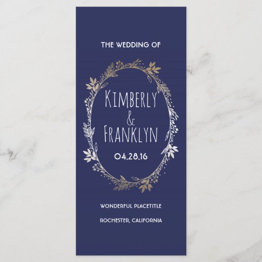 海軍と金ゴールドフローラリース結婚式 プログラム (正面)