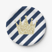 海軍と金ゴールドプリンスクラウンパーティープレート ペーパープレート (正面)