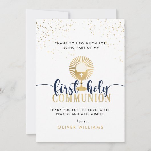 海軍と金ゴールドボーイ第1聖餐式 サンキューカード (正面)