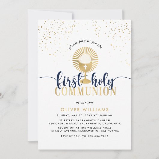 海軍と金ゴールドボーイ第1聖餐式 招待状 (正面)