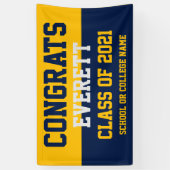 海軍と金ゴールドミニマリスト卒業パーティー 横断幕 (縦)