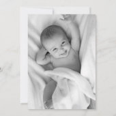 海軍と金ゴールドモダンのバプテスマ写真 サンキューカード (裏面)