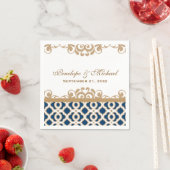 海軍と金ゴールドモロッコ結婚ズ スタンダードカクテルナプキン (インサイチュ)