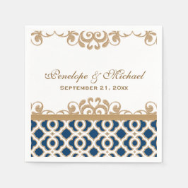 海軍と金ゴールドモロッコ結婚ズ スタンダードカクテルナプキン