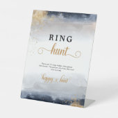 海軍と金ゴールドリングや輪狩り標識 台座サイン (正面)