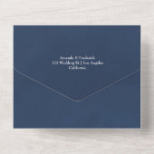 海軍と金ゴールドヴィンテージシャビーバラ結婚ズ オールインワン招待状 (裏面)