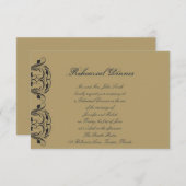 海軍と金ゴールド仮装結婚のリハーサルディナー 招待状 (正面/裏面)