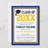 海軍と金ゴールド写真卒業会 招待状 (正面)