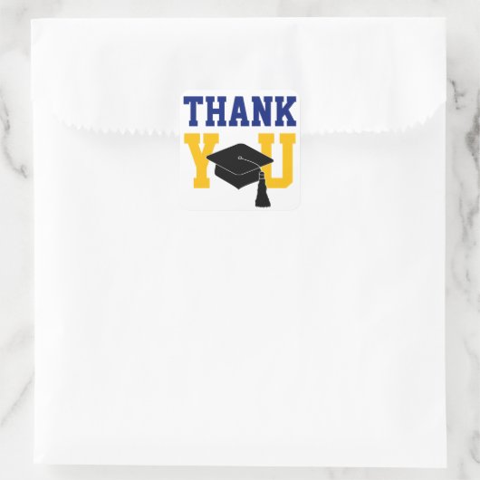 海軍と金ゴールド卒業ありがとう スクエアシール (バッグ)