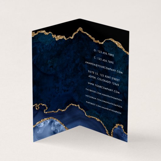 海軍と金ゴールド大切瑪瑙企業の石 名刺 (内部)