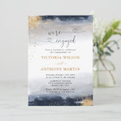 海軍と金ゴールド婚約パーティ招待状 招待状 (スタンド正面)