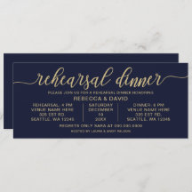 海軍と金ゴールド書道リハーサルディナー