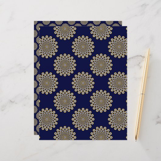 海軍と金ゴールド水玉模様 (正面/裏面インサイチュ)