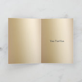 海軍と金ゴールド水色の花結婚類 サンキューカード (内部)