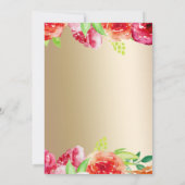 海軍と金ゴールド水色の花結婚類 セーブザデート (裏面)