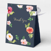 海軍と金ゴールド水色の花結婚類 フェイバーボックス (裏面サイド)