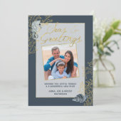 海軍と金ゴールド沿岸のクリスマスシーズ&グリーティング シーズンカード (スタンド正面)