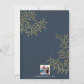 海軍と金ゴールド沿岸のクリスマスシーズ&グリーティング シーズンカード (裏面)