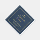 海軍と金ゴールド看護卒業 スタンダードランチョンナプキン (角)