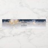 海軍と金ゴールド結婚のウォーターボトルラベル ペットボトルラベル (シングルラベル)