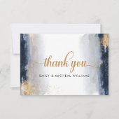 海軍と金ゴールド結婚の儀式フラットサンキューカード サンキューカード (正面)