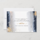 海軍と金ゴールド結婚の儀式フラットサンキューカード サンキューカード (裏面)