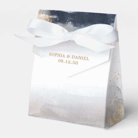 海軍と金ゴールド結婚の儀式用お願い フェイバーボックス (正面サイド)