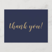 海軍と金ゴールド結婚の感謝はがき 案内ポストカード (正面)