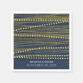 海軍と金ゴールド結婚ズ スタンダードカクテルナプキン