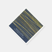 海軍と金ゴールド結婚ズ スタンダードカクテルナプキン (角)