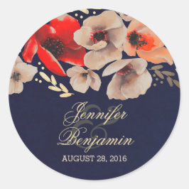 海軍と金ゴールド結婚フローラ ラウンドシール