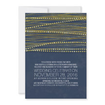 海軍と金ゴールド結婚式招待状