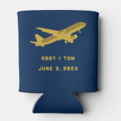 海軍と金ゴールド航空結婚のgroomsmenギフト缶 缶クーラー (裏面)