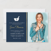 海軍と金ゴールド薬局卒業パーティー招待状 招待状 (正面)