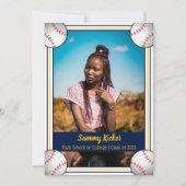 海軍と金ゴールド野球の卒業 案内状 (正面)