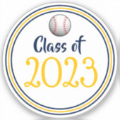 海軍と金ゴールド野球学年卒業 シール (正面)